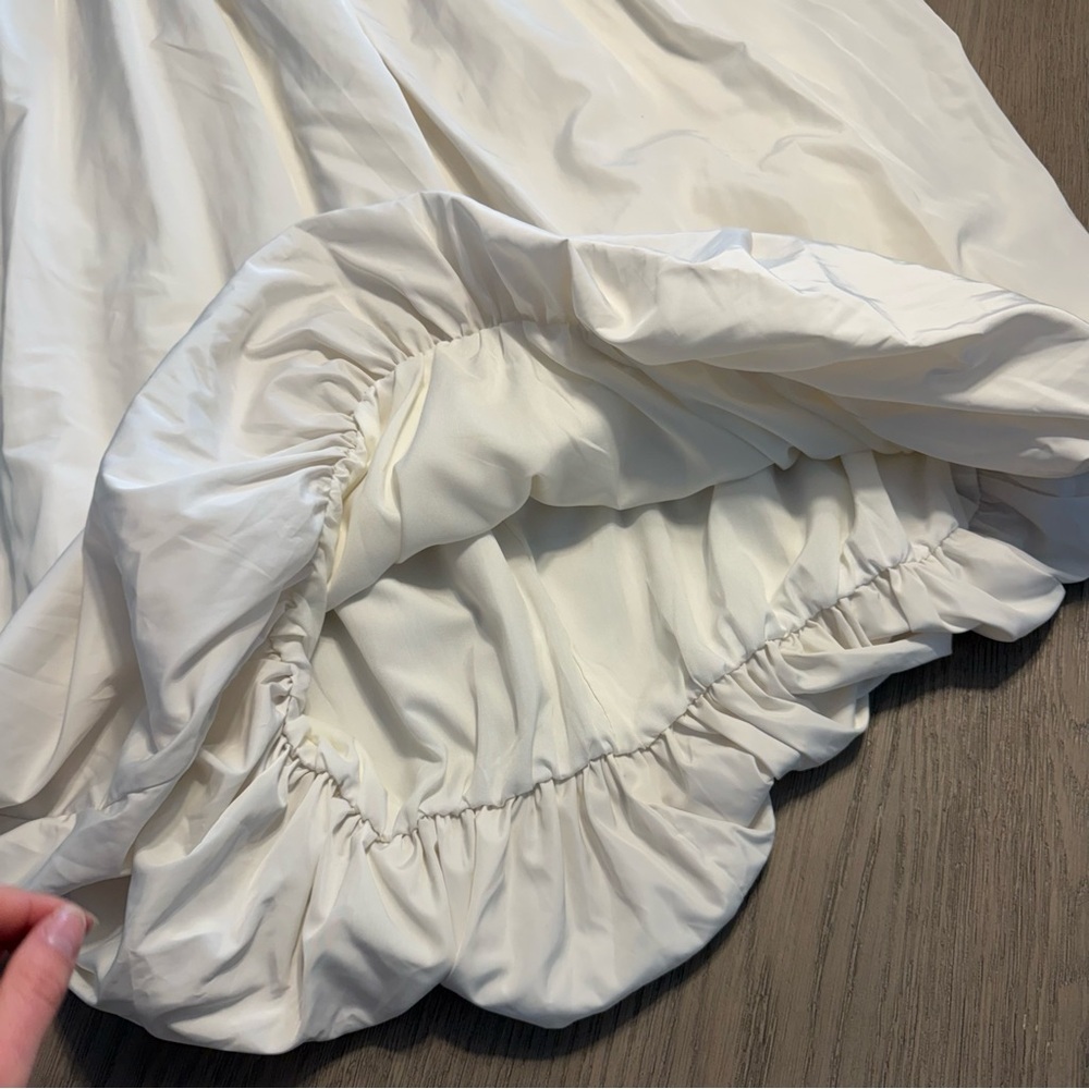 Emerson Lang Ivory Bubble Midi Skirt NWT Sz Medium Athleisure Modest Gorpcore - Picture 7 of 11
